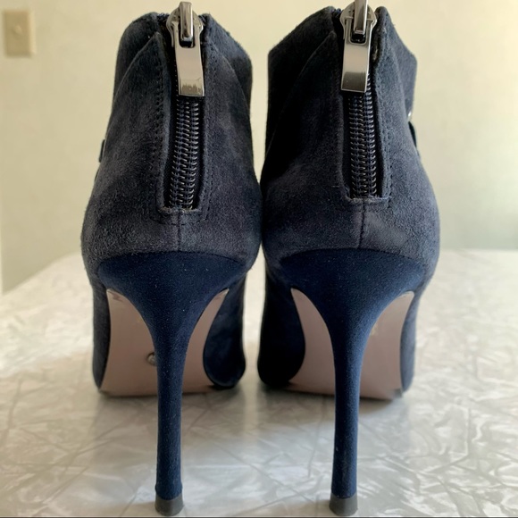 Charles & Keith Navy Suede Corset Booties 36 - Picture 4 of 11